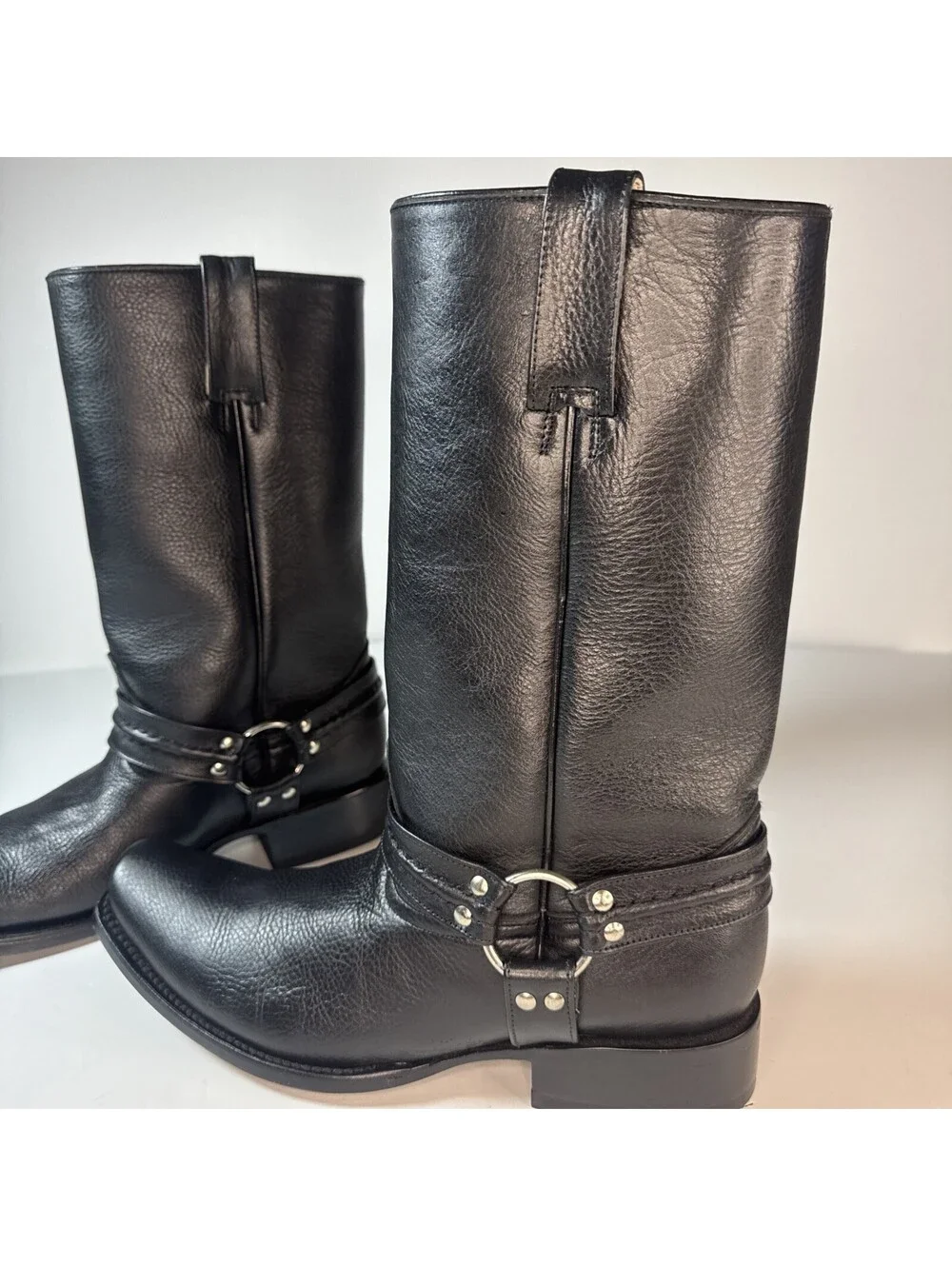 Pistolero Mens Boots 10.5 To 12 Handcrafted Leather Square Toe Harness READ
